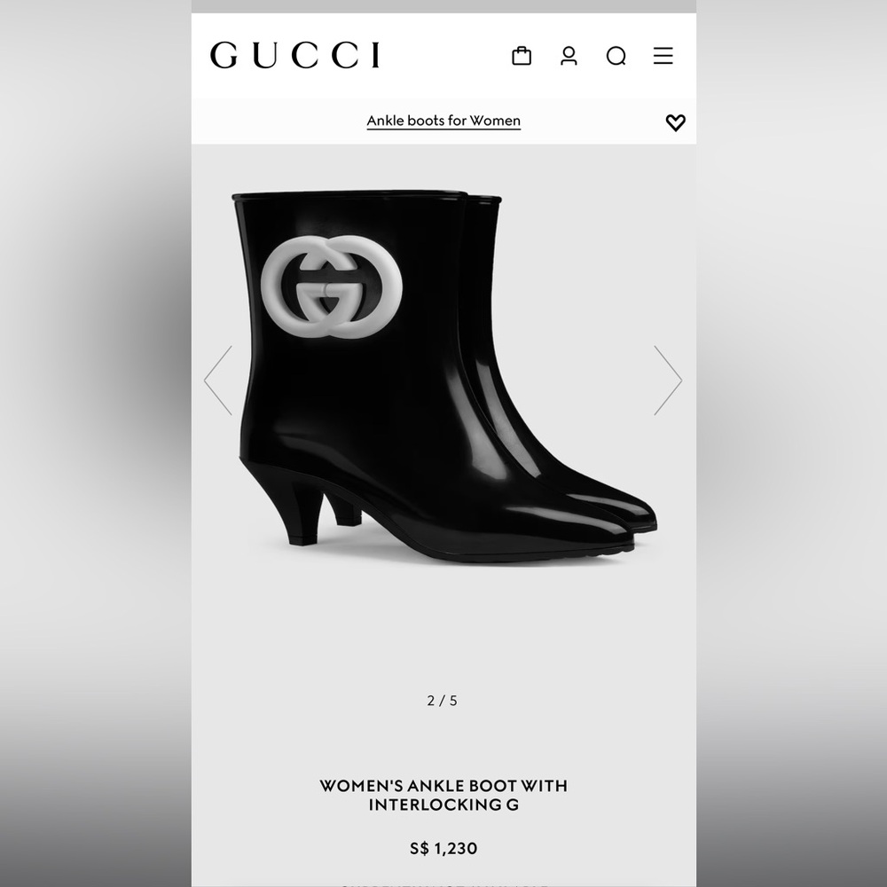 Gucci WOMEN'S ANKLE BOOT WITH INTERLOCKING G